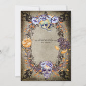 Gothic Halloween Skulls Party Invite Watercolor Einladung (Rückseite)