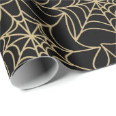 Gothic Halloween Spider Web Gold Geschenkpapier (Rolleneckpunkt)