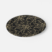Gothic Halloween Spider Web Gold Pappteller (Schrägansicht)