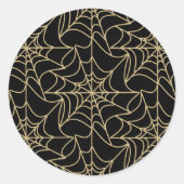 Gothic Halloween Spider Web Gold Runder Aufkleber (Vorderseite)