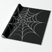 Gothic Halloween Spider Web Wrapping Paper Geschenkpapier (Ungerollt)