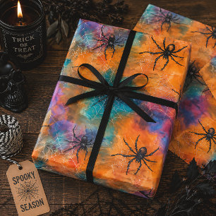 Gothic Halloween Spiders Spooky Season Geschenkpapier