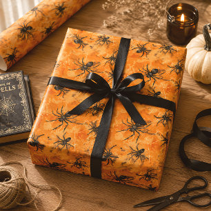 Gothic Halloween Spiders Spooky Season Geschenkpapier