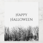 Gothic Halloween Spuk Holz Schwarz-weiß Weinetikett (Einzelnes Label)