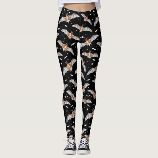 Gothic Halloween Vampire Bats Goth Creepy Niedlich Leggings (Vorderseite)