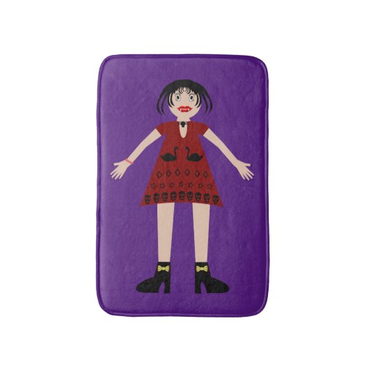 Gothic Halloween Vampire Lady Badematte (Vorderseite Vertikal)