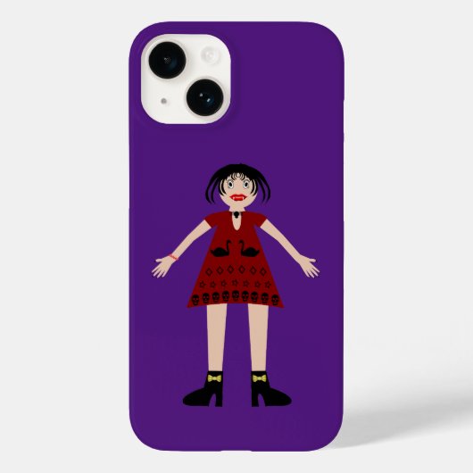 Gothic Halloween Vampire Lady Case-Mate iPhone Hülle (Rückseite)