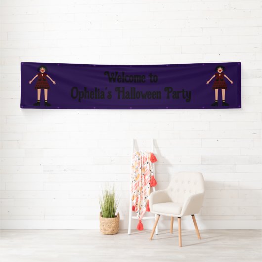Gothic Halloween Vampire Lady Custom Banner (Insitu)
