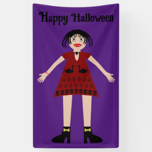 Gothic Halloween Vampire Lady Custom Banner