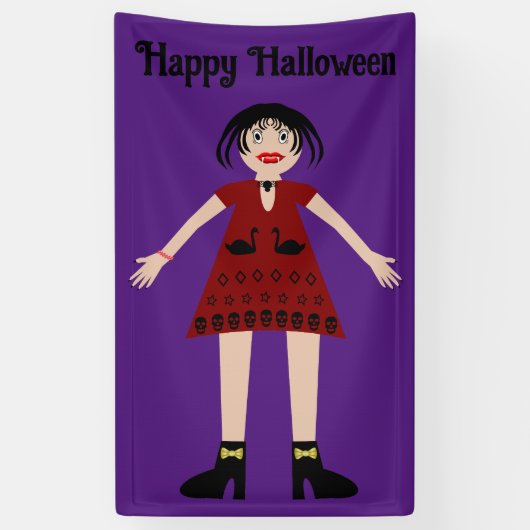 Gothic Halloween Vampire Lady Custom Banner (Vertikal)
