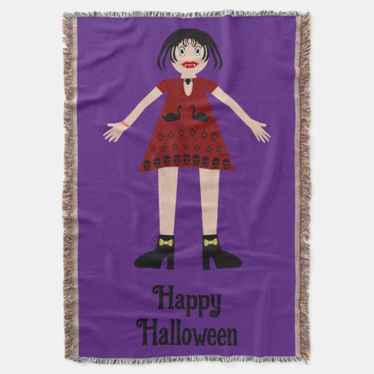 Gothic Halloween Vampire Lady Custom Decke (Vorderseite Vertikal)