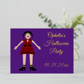 Gothic Halloween Vampire Lady Custom Folieneinladung (Stehend vorne)