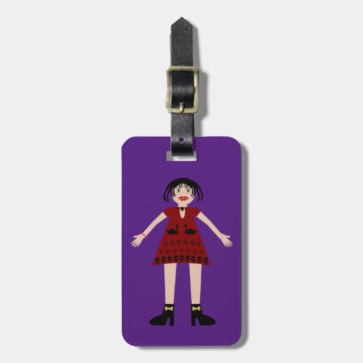Gothic Halloween Vampire Lady Custom Gepäckanhänger (Vorderseite vertikal)