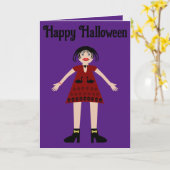 Gothic Halloween Vampire Lady Custom Karte (Gelbe Blume)