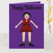 Gothic Halloween Vampire Lady Custom Karte (Gelbe Blume)