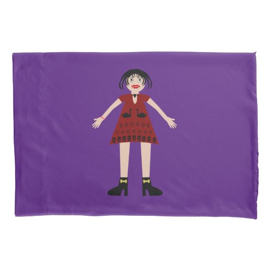 Gothic Halloween Vampire Lady Doppelseitiges Muste Kissenbezug (Vorderseite)