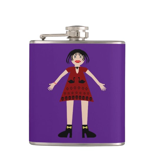 Gothic Halloween Vampire Lady Flachmann (Vorderseite)