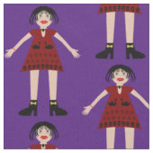 Gothic Halloween Vampire Lady Gemustert Stoff (Nahaufnahme)