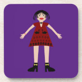 Gothic Halloween Vampire Lady Getränkeuntersetzer (Vorderseite)