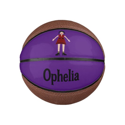 Gothic Halloween Vampire Lady Individuelle Name Mini Basketball (Vorderseite)