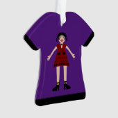 Gothic Halloween Vampire Lady Individuelle Name Ornament (Vorderseite)