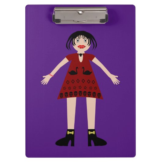 Gothic Halloween Vampire Lady Klemmbrett (Vorderseite)