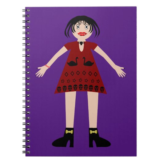 Gothic Halloween Vampire Lady Notizblock (Vorderseite)