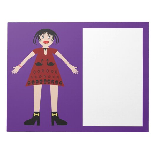 Gothic Halloween Vampire Lady Notizblock (Vorderseite)