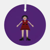 Gothic Halloween Vampire Lady Ornament Aus Glas (Rückseite)