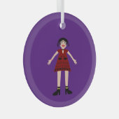 Gothic Halloween Vampire Lady Ornament Aus Glas (Vorderseite Rechts)