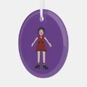 Gothic Halloween Vampire Lady Ornament Aus Glas (Vorderseite links)