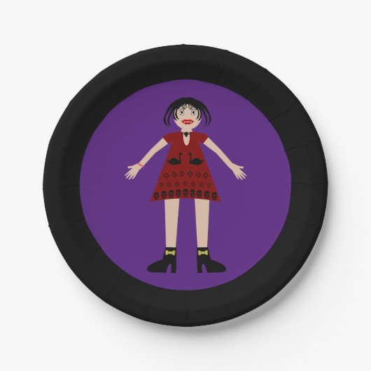 Gothic Halloween Vampire Lady Pappteller (Vorderseite)