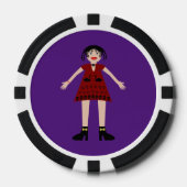 Gothic Halloween Vampire Lady Pokerchips (Vorderseite)