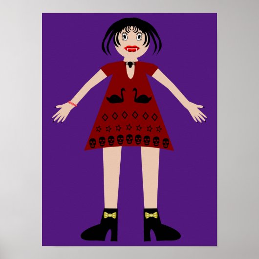 Gothic Halloween Vampire Lady Poster (Vorne)