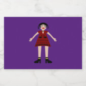 Gothic Halloween Vampire Lady Schaumweinetikett (Einzelnes Label)