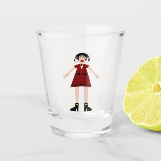Gothic Halloween Vampire Lady Schnapsglas (Vorderseite)