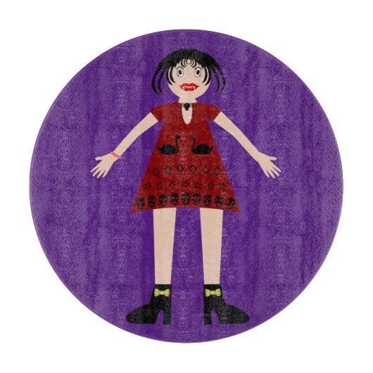 Gothic Halloween Vampire Lady Schneidebrett (Vorderseite)