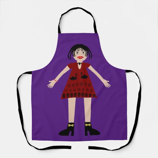 Gothic Halloween Vampire Lady Schürze (Vorderseite)