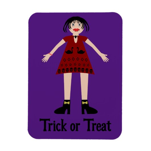 Gothic Halloween Vampire Lady Trick oder Treat Magnet (Vertikal)