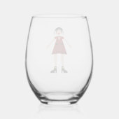 Gothic Halloween Vampire Lady Weinglas Ohne Stiel (Rückseite)