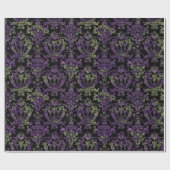 Gothic Halloween Viktorianisches lila Muster Geschenkpapier (Flach)