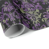 Gothic Halloween Viktorianisches lila Muster Geschenkpapier (Rolleneckpunkt)