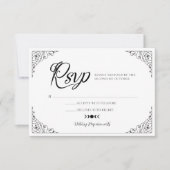Gothic Halloween Wedding Coffin Floral Skull RSVP Karte (Vorderseite)