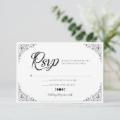 Gothic Halloween Wedding Coffin Floral Skull RSVP Karte (Stehend Vorderseite)