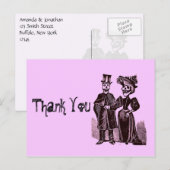 Gothic Halloween Wedding Danke Postkarte (Vorne/Hinten)