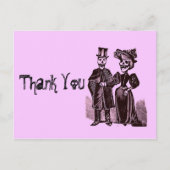 Gothic Halloween Wedding Danke Postkarte (Vorderseite)