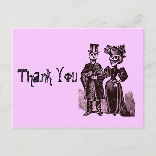 Gothic Halloween Wedding Danke Postkarte (Vorderseite)