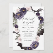 Gothic Halloween Wedding Dark Lila Einladung (Vorderseite)