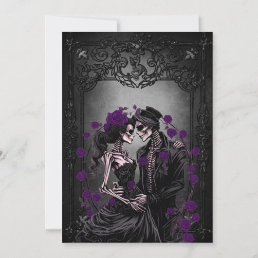 Gothic Halloween wedding invitation Ankündigung (Rückseite)