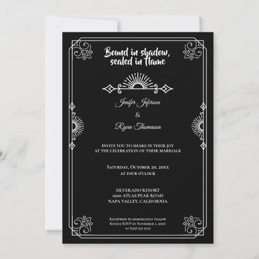 Gothic halloween wedding Invitation Einladung (Vorderseite)